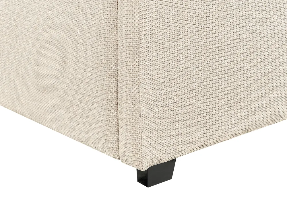 Bett mit Stauraum VAUCLUSE Stoff Sandbeige 160 x 200 cm_876845