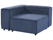 Modular Corner Sofa 2 Seater ARDAL with Ottoman Corduroy Dark Blue Left Hand_1008790