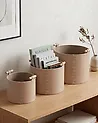 Aufbewahrungskorb 3er Set ARAM Kunstleder Beige