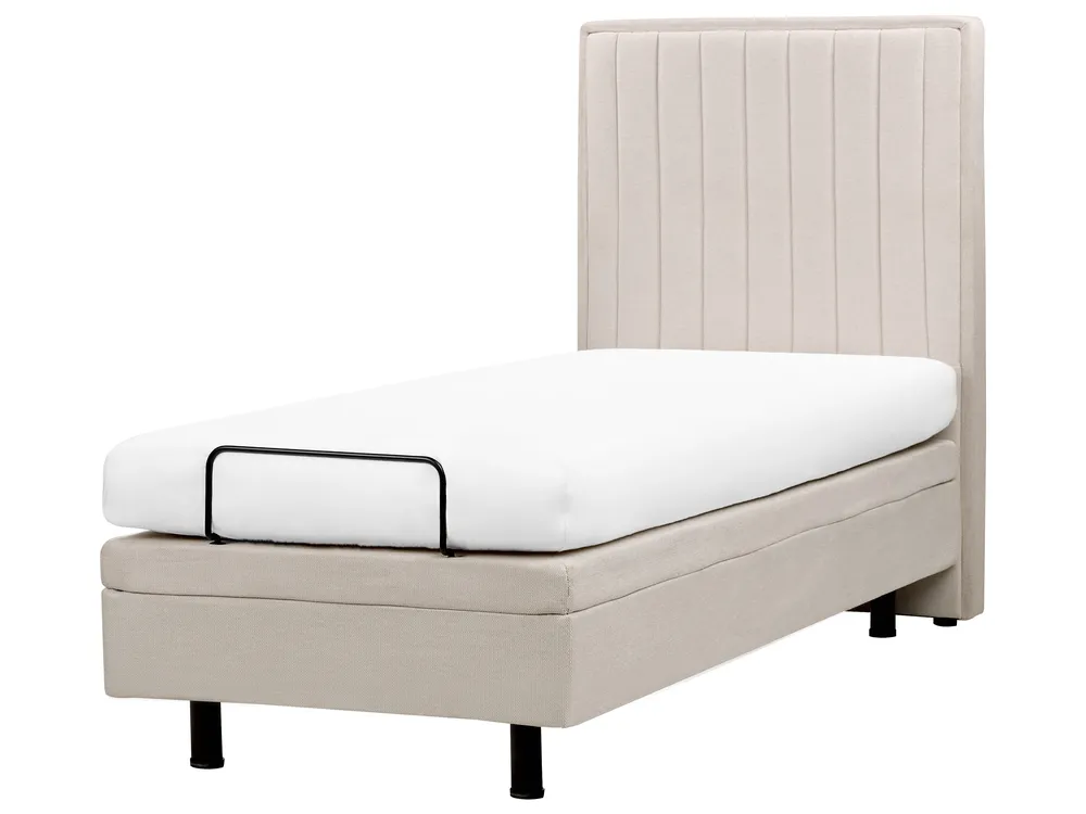Adjustable Bed Fabric DUKE II 80 x 200 cm (EU Small Single) Light Beige_910501