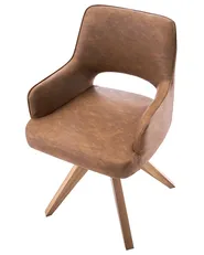 Esszimmerstuhl drehbar MORAVIA Kunstleder Braun_1092515