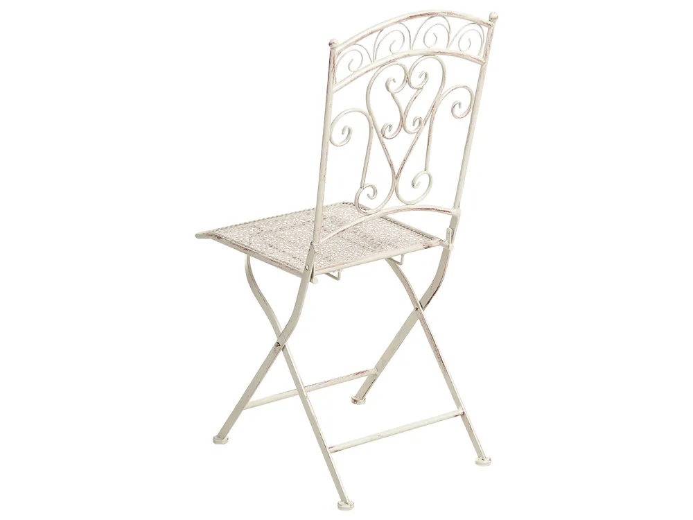 Bistro Set Folding JUINA Metal Light Beige_1002418
