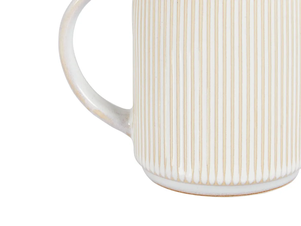 Set of 4 Mugs MUGWORT Stoneware Light Beige_956579
