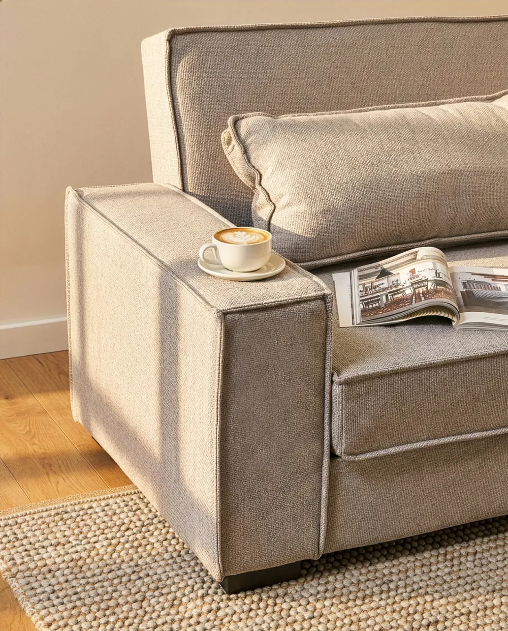Schlafsofa 3-Sitzer AROLE Stoff Grau_1056633