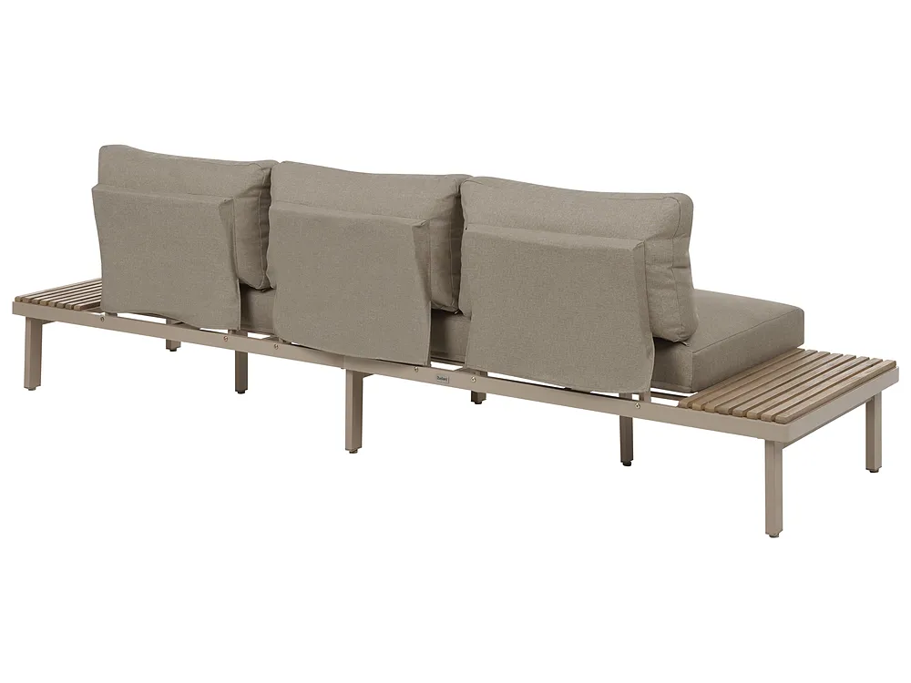 Garden Lounge Set with Table 5 Seater FIVIZZANO Acacia Wood Beige_1161053