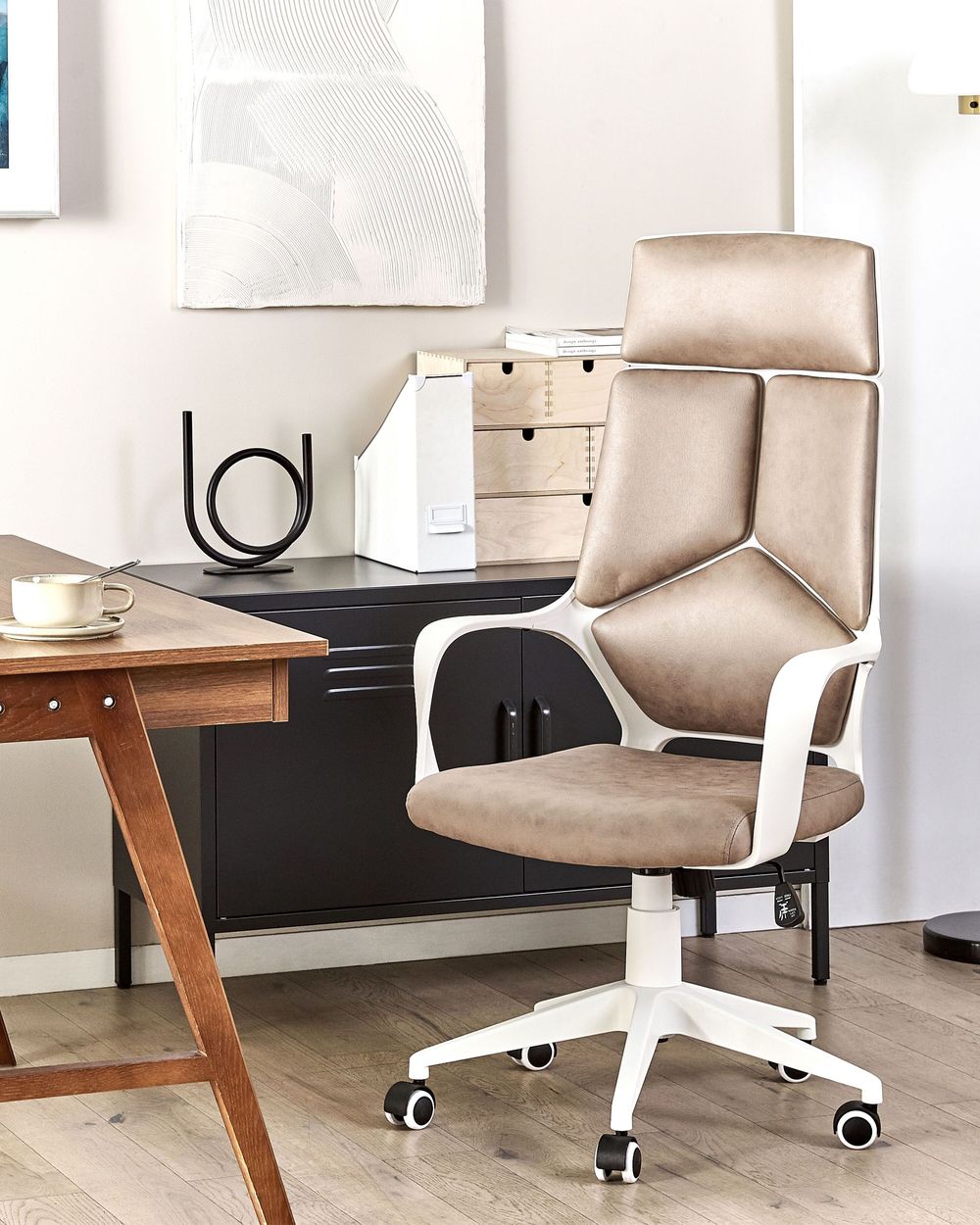 Bürostuhl DELIGHT Kunstwildleder Sandbeige