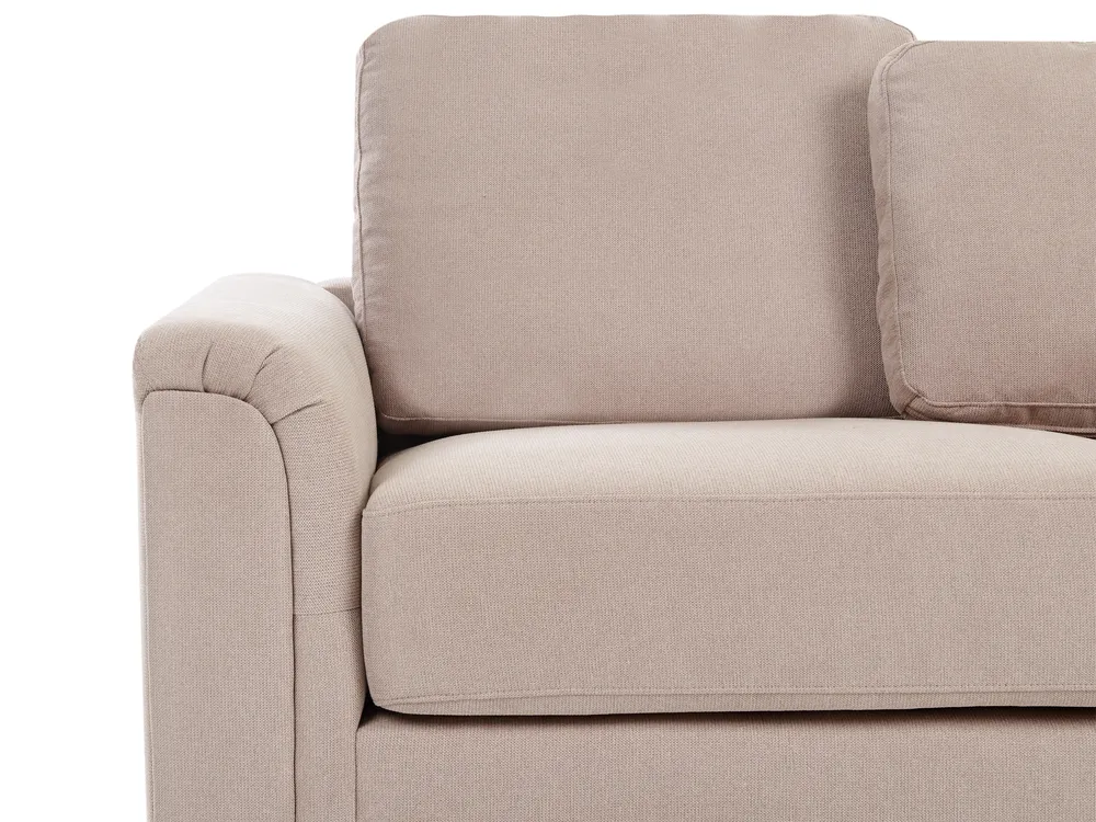 Ecksofa 4-Sitzer KOHLO mit Ottomane Stoff Taupe linksseitig_945159