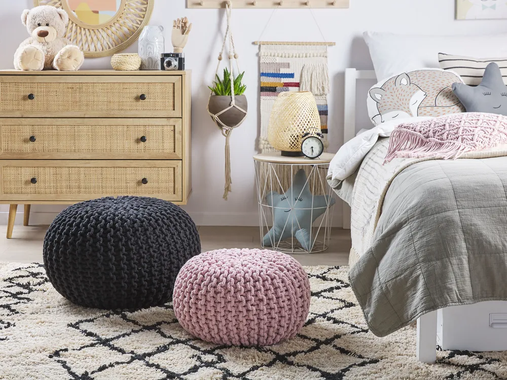 Baumwollstrickpouf Rosa CONRAD verschiedene Größen