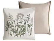 Dekokissen 2er Set FERNA 45 x 45 cm Baumwolle Weiß / Beige Blumenmuster_1041021