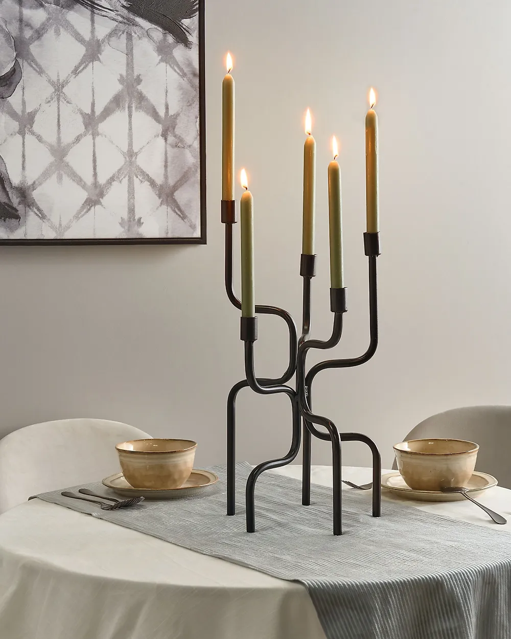 Kerzenständer PORRTELA 50 cm Metall Schwarz_1184521
