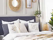 Dekokissen 2er Set GOMPHRENA 45 x 45 cm Hellbeige Pflanzenmuster_1178362