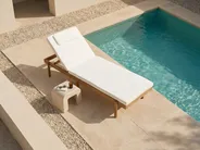 Sonnenliege mit Kissen MARCETELLI mit Relaxfunktion Akazienholz Weiß_1034541