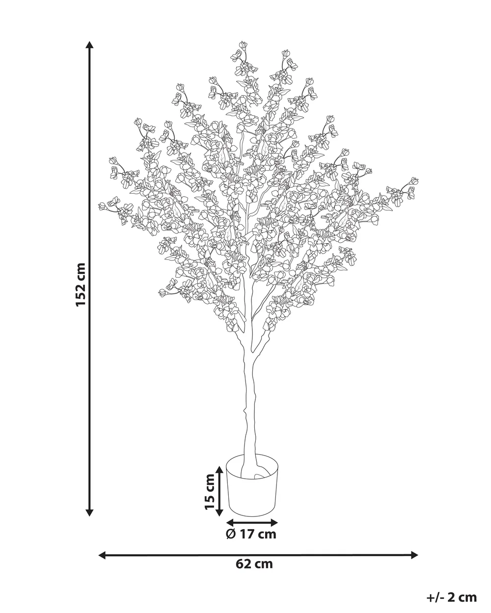 Artificial Plant CHERRY TREE 152 cm Pink_994966