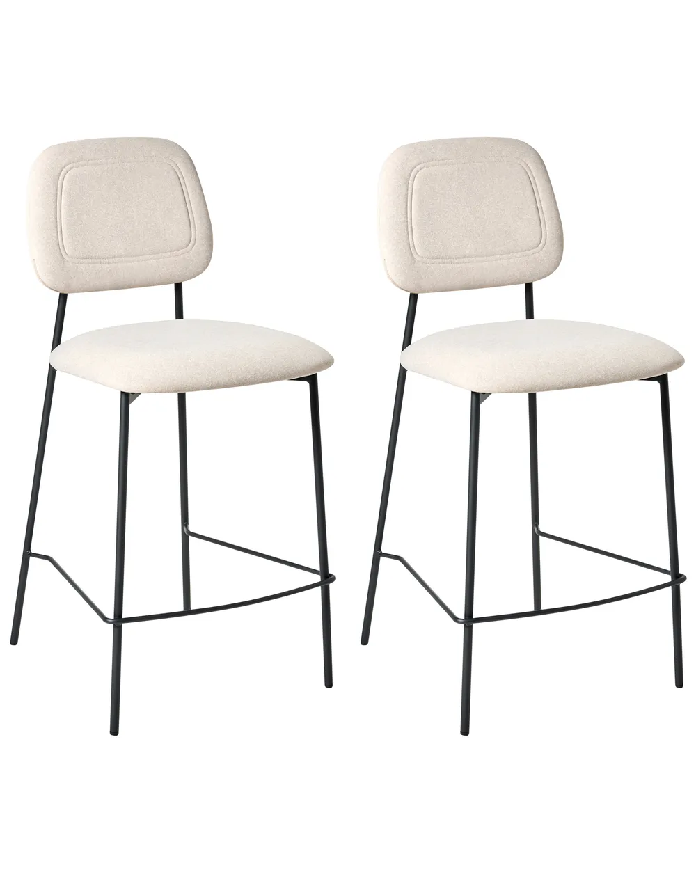 Set mit 2 Barstühlen DUETTE Samtstoff Hellbeige