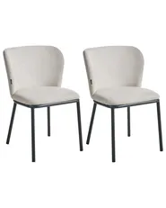 Esszimmerstuhl 2er Set ARTESIA Stoff Hellbeige_1020648