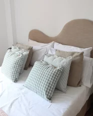 Set of 2 Decorative Cushions SEBRINE 45 x 45 cm Mint Green Striped_1175007