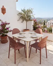 Set of 4 Garden Chairs CEARA Brown_1069673