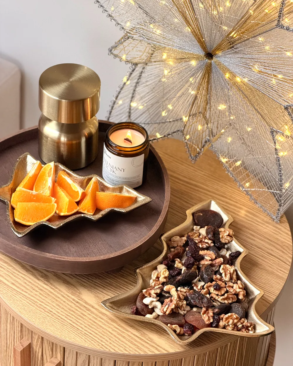 Dekotablett 2er Set Weihnachtsbaum DURIAN Metall Gold_1034628