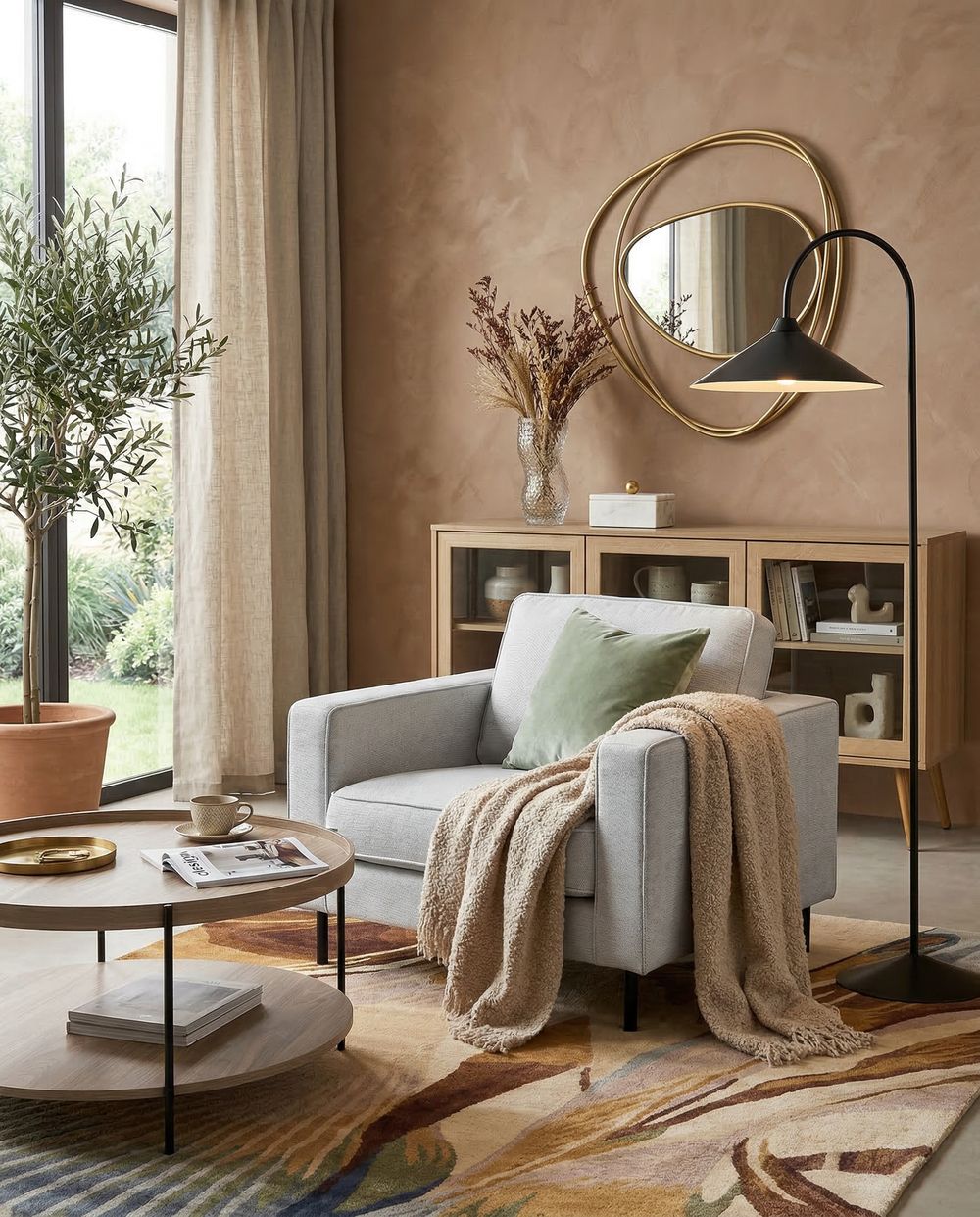 Fauteuil SAVALEN Stof Lichtgrijs
