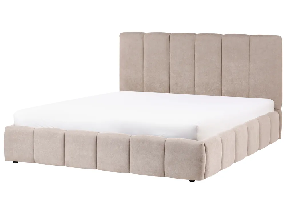 Bett mit Stauraum VAUVERT Stoff Taupe 180 x 200 cm_1093362