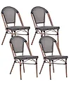 Set of 4 Garden Chairs RIFREDDO PE Rattan Grey