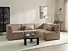 Modular Corner Sofa 4 Seater LEMVIG Corduroy Dark Beige Left Hand