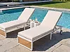 Sun Lounger with Cushion VERDELLO Reclining Metal Beige