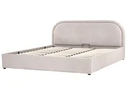 Bett mit Stauraum QUILLIEN Chenillegewebe Taupe 180 x 200 cm_989827