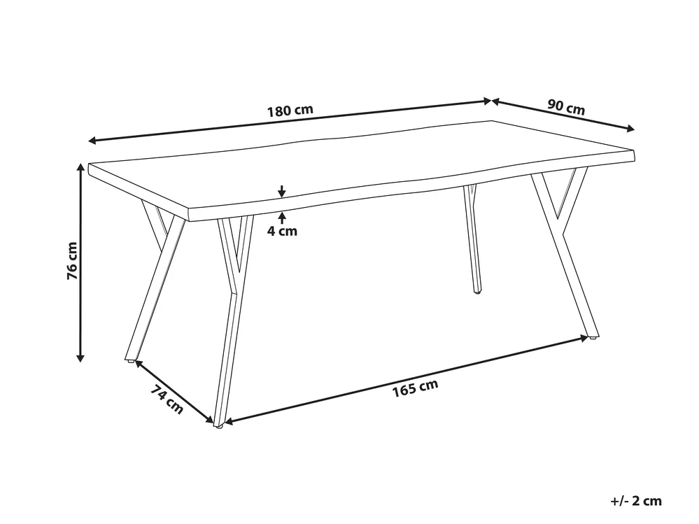 Esstisch ALTON Hellbraun 180 cm 90 cm_886525