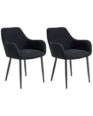 Esszimmerstuhl 2er Set ALDEN Bouclé Schwarz_1007386