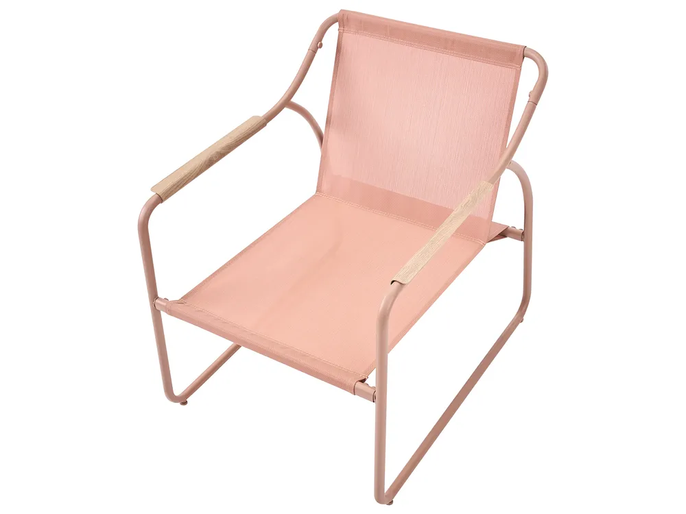 Lounge Set mit Tisch 4-Sitzer CALASCIO Metall Hellbeige_1071416
