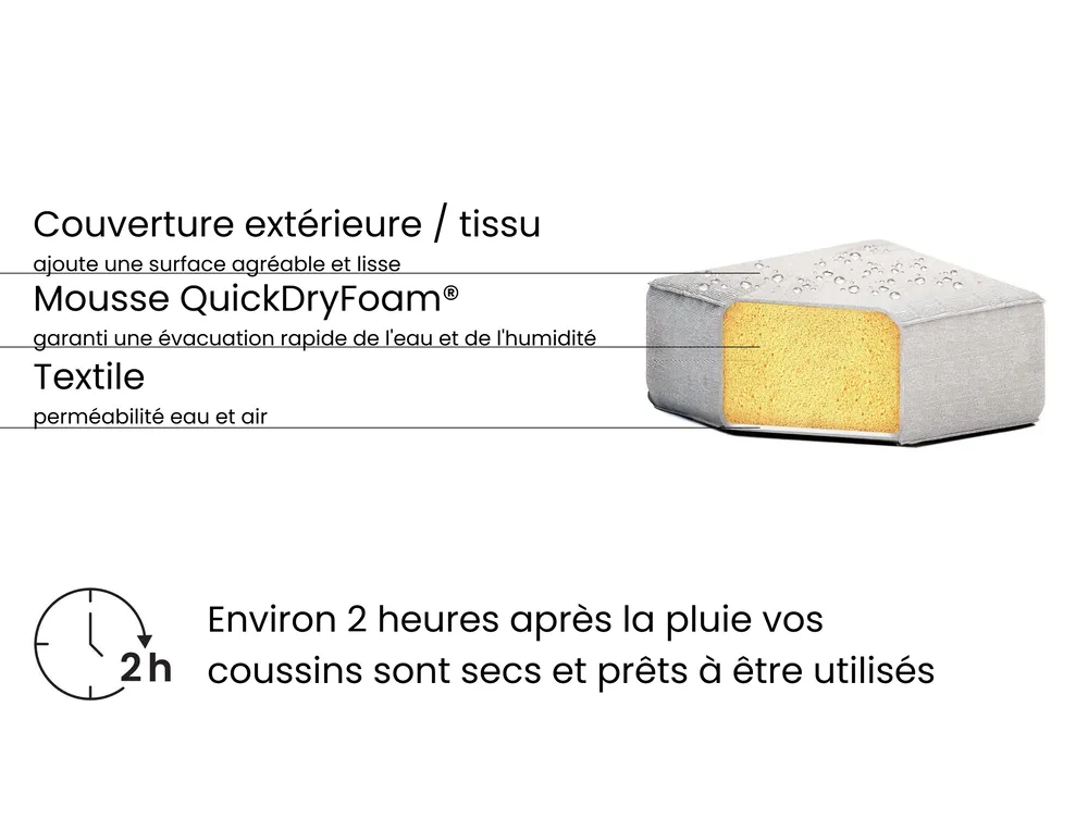 Transat avec coussin LARIANO Métal Beige clair_992433