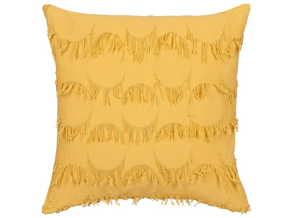 Set of 2 Decorative Cushions AGASTACHE 45 x 45 cm Yellow Geometric Pattern_837989