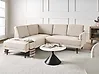Ecksofa BREDA Cord Beige rechtsseitig