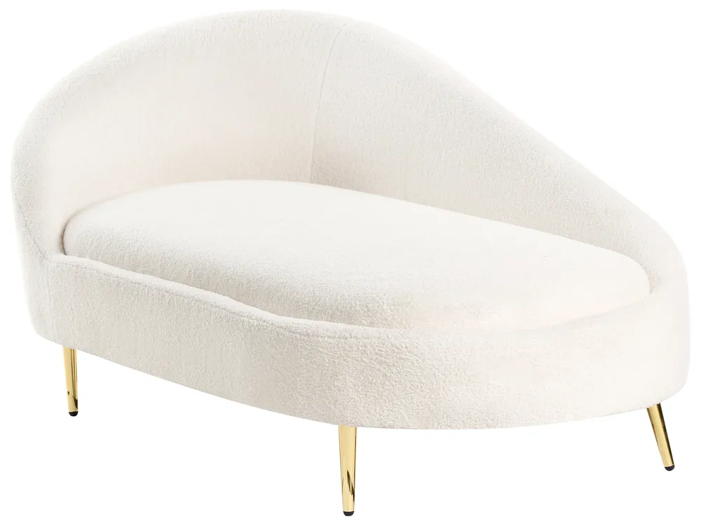 Linksseitige Chaiselongue VALREAS Bouclé Cremeweiß_969217