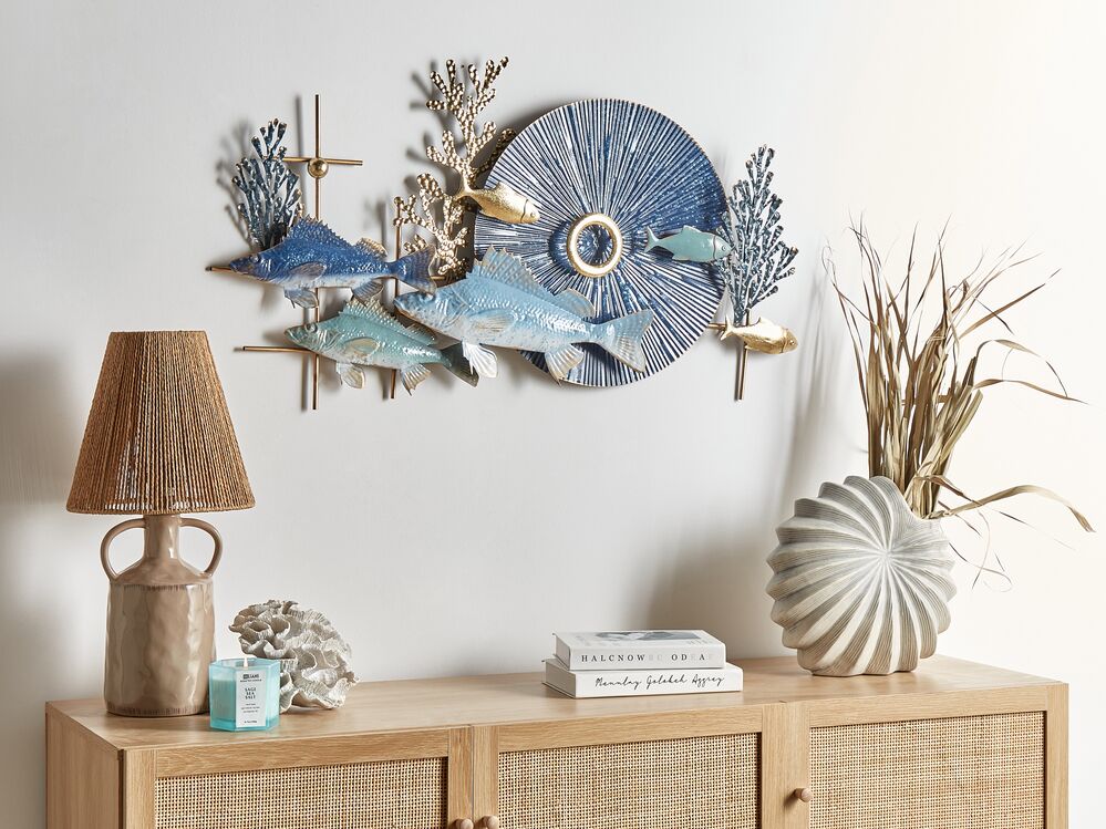 Décoration murale Poisson BARIUM Métal 48 cm Bleu