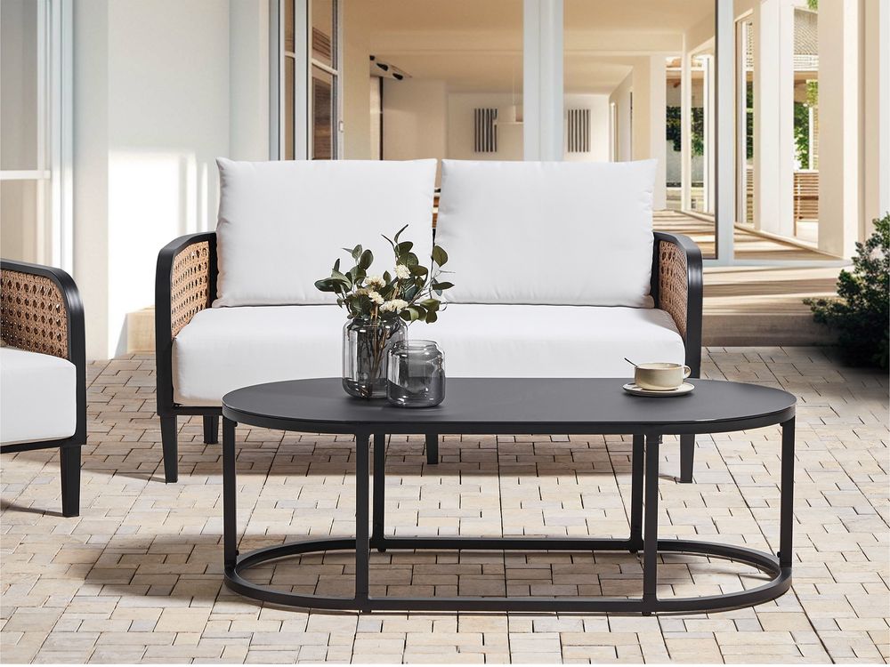 Loungeset met tafel 2-zits MONTEFALCO Metaal Wit