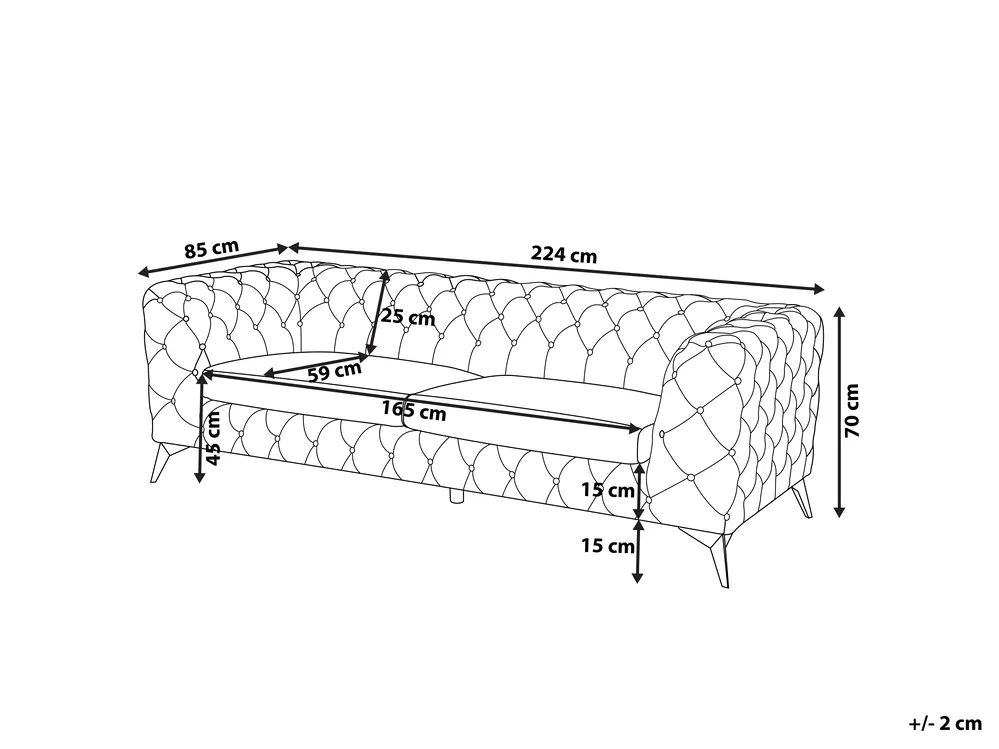 Sofa 3 Seater SOTRA Velvet Black_706354