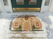Fußmatte SELATNA Naturfarben 50 x 80 cm Weihnachtsmotiv Kokosfasern_1036280