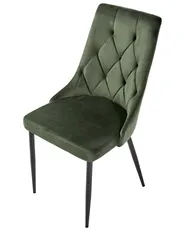 Set of 2 Dining Chairs AVENIR Velvet Olive Green_1082070