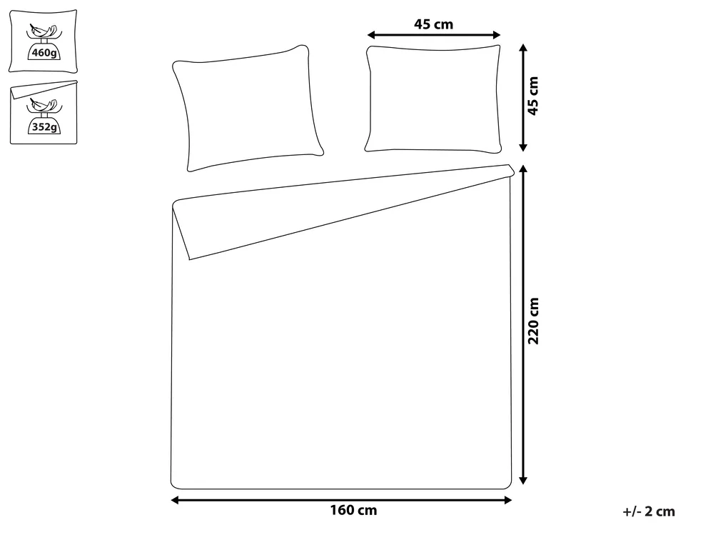 Tagesdecke mit Kissen RAYEN 160 x 220 cm Braun_822072