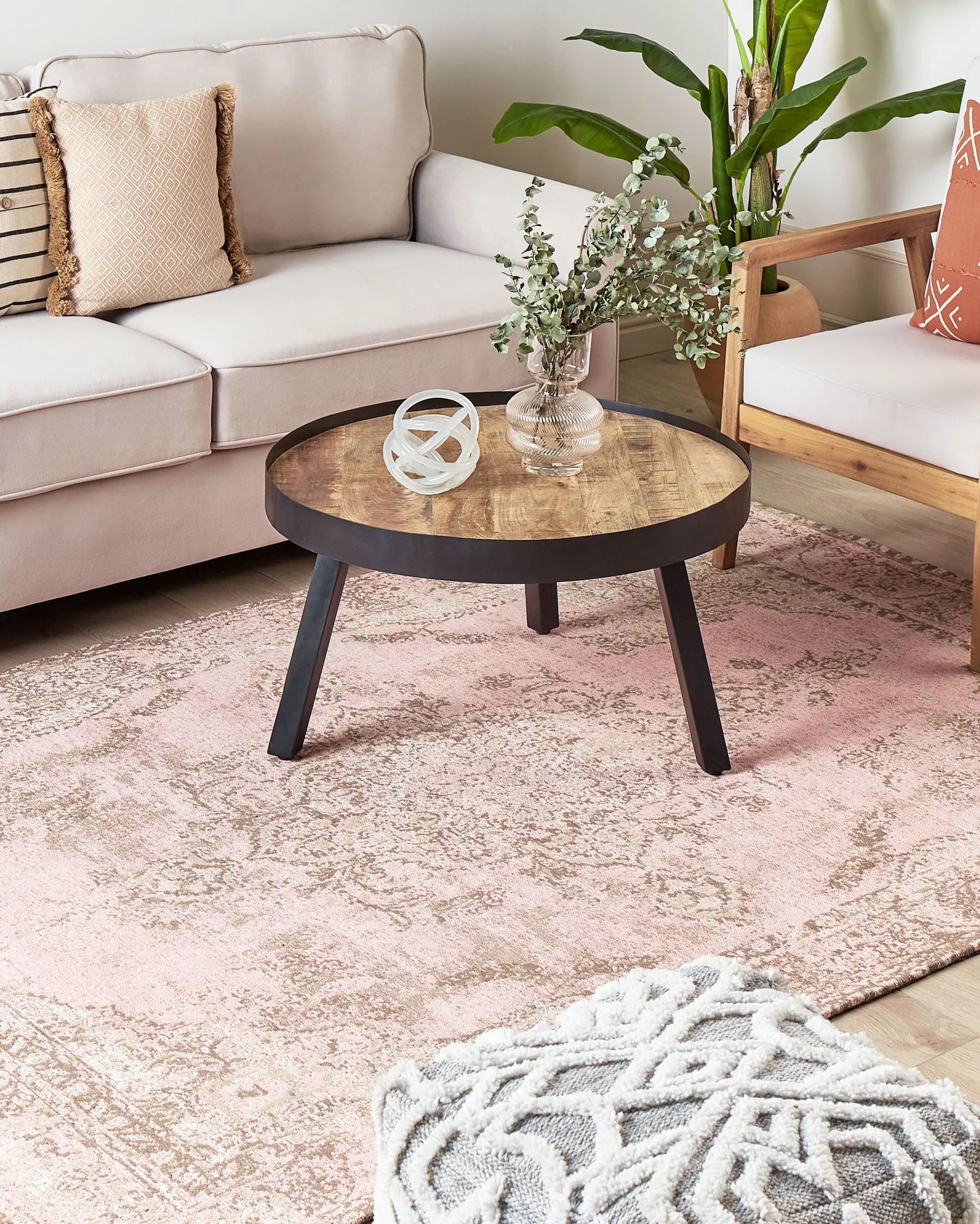 Teppich MATARIM Rosa 160 x 230 cm Baumwolle_852540