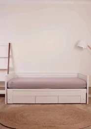 Stehlampe HETTON verstellbar Eichenholz Weiß_981996