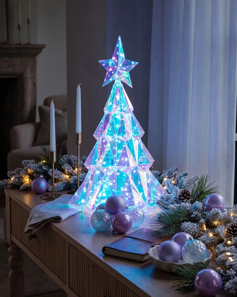 LED Dekoration UNUKA 40 cm Weihnachtsbaum Bunt