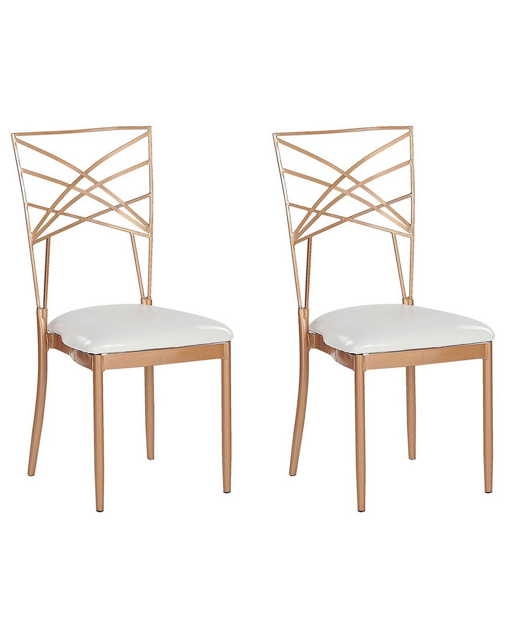 Set van 2 eetkamerstoelen GIRARD Metaal Roségoud