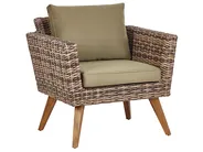 Garden Lounge Set with Table 4 Seater VITTORIA PE Rattan Olive Green_930732