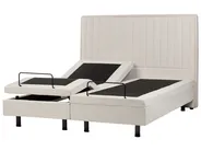 Bett verstellbar Stoff DUKE II 160 x 200 cm Hellbeige_910543