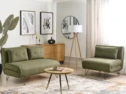 Sofa Set 3-Sitzer VESTFOLD Stoff Olivgrün_930243