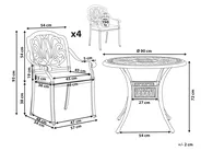 Gartenmöbel Set 4-Sitzer ANCONA inkl. Kissen Metall Dunkelbraun_765299
