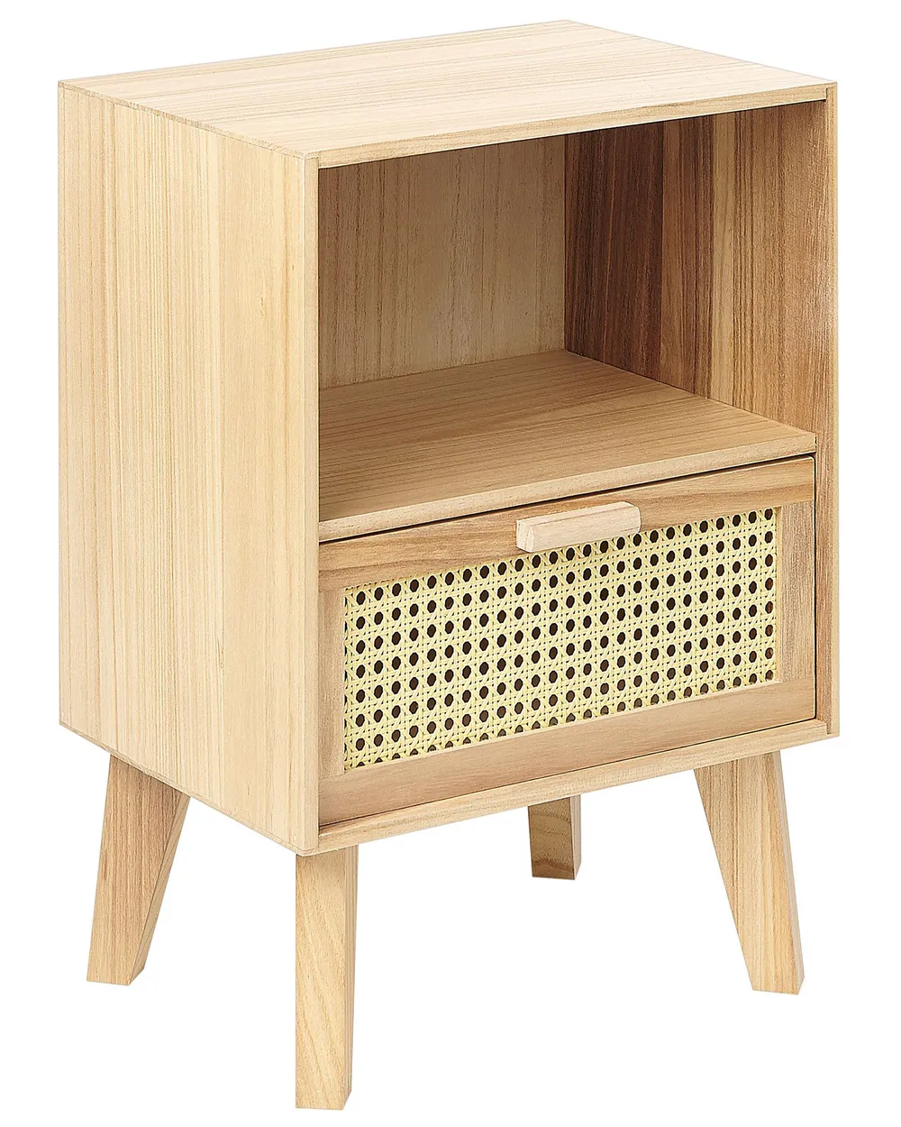 Nachttisch mit 1 Schublade SENEY Paulownia-Holz Hellbraun